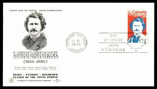 Mayfairstamps 1970 Canada Fdc Louis David Riel Rose Craft First Day Cover Wwb445