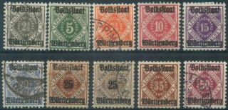 German States Württemberg 1919 Mi 134,  136 - 143 Postage Due And/or