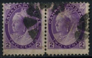 Canada 1898 - 1902 Sg 154,  2c Violet Qv Pair D45190