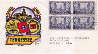 941 3c Tennessee Statehood,  Cachetcraft/boll Cachet [e536062]