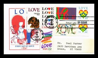 Us Cover Love Multi Franked Fdc Artmaster Cachet