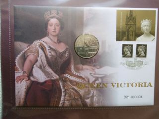 Gb 2001 Queen Victoria £5 Coin Cover