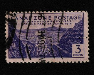 Opc 1939 3c Canal Zone Sc 122 Official " P " Perfin 36238