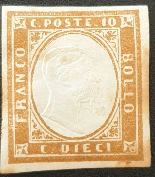 Italian States Sardinia 1855 - 1863,  10c " Double Head Error ",  Huge Cv $,  Lot 4