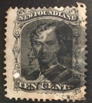 Newfoundland 1865 10 Cent Black Stamp