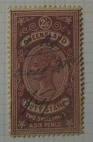 Queensland - 1871 - Sg.  F34 - 2s Fiscal
