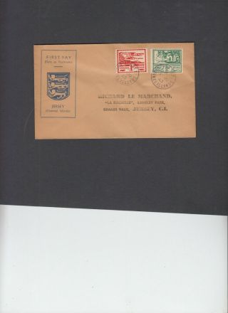 1943 Jersey Views ½d & 1d Illustrated Fdc With Jersey Cds.  Cat £60