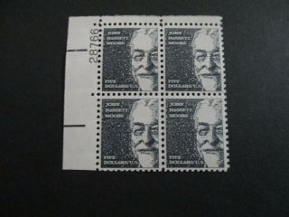 1966 U.  S S 1295 $5 Jb Moore Plate Block Of 4v Stamps Mnh Og