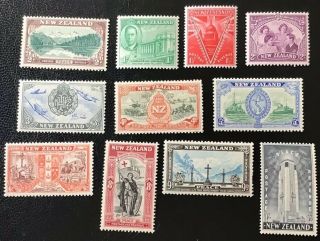 Zealand - 1946 Peace Set Of 11 Stamps,  Sg 667 - 677,  Mnh