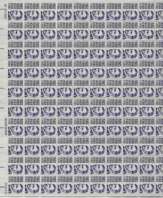 1967 3 Cent Parkman Prominent Americans Full Sheet Of 100 Scott 1281,  Nh
