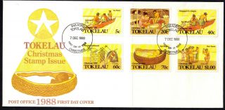 Tokelau Islands 1988 Christmas Stamp Issue Fdc - Complete Set -
