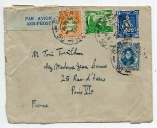 1940´s Ireland To France Airmail Cover,  Stamps,  Mixed Issues