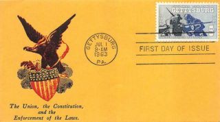1180 5c Battle Of Gettysburg,  First Day Cover Cachet [e505599]