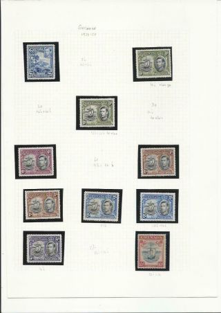 Grenada 1938 - 50 Kg6 Set With Perf Varieties Etc (21) Mainly Lmm Sg 153/163