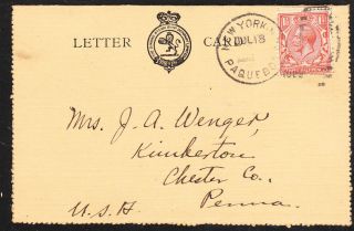 Sc 161 (great Britain) On Paquebot Cov.  From Rms Mauretania To Chester,  Pa