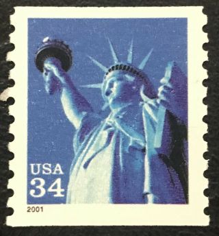 2001 Scott 3476 - 34¢ - Statue Of Liberty - Coil Single Stamp - Nh