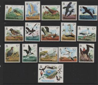 Ascension 1976 Birds Definitives Sg199 - 214 Mnh Unmounted Full Set Stamps