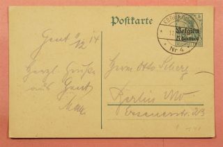 Dr Who 191? Germany Belgium Overprint K.  D.  Feldpost Nr 4 Postal Card 118411