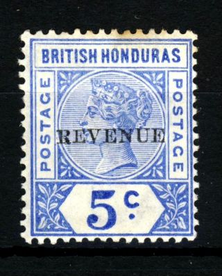 British Honduras Queen Victoria 1899 5c Overprinted Bevenue 12mm Sg 66a