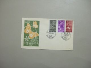 Spain Colonies 1958 Guinea Butterfly Fdc With Semipostal Set