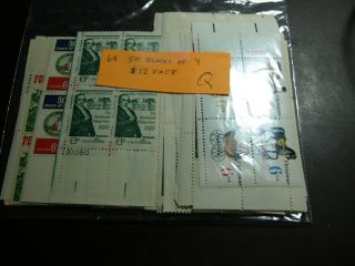 Us Postage 50 Never Hinged Plate Blocks Of 4 Of 6 Cent Stamps $12.  00 Face (q)