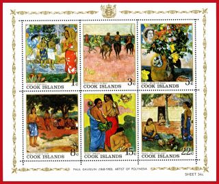 1967 Cook Islands,  Art,  Paintings By P.  Gauguin,  French Painter,  Mnh Sc 226a