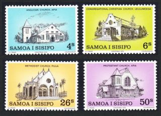 Samoa Christmas Churches 4v Mnh Sg 556 - 559 Sc 517 - 520