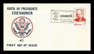 Dr Jim Stamps President Eisenhower Visit Fdc Brazil Scott C93 Cover