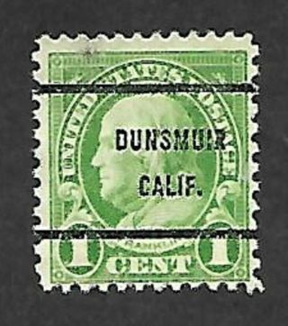The Dunsmuir,  California One Cent Bureau Precancel Scott 632 - 61