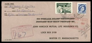 Mayfairstamps 1960 Canada St John Registered To Boston Ma Hocd Cover Wwb41921
