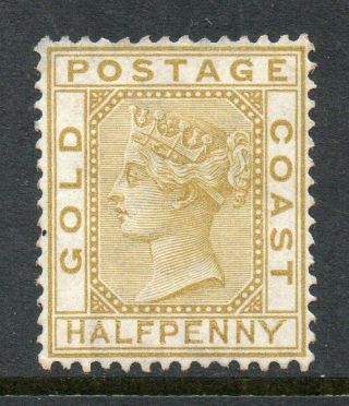 Gold Coast 1876 ½d Olive - Yellow Wmk Crown Cc Sg 4 Cv £95