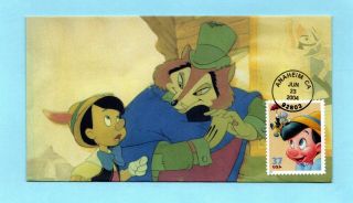 U.  S.  Fdc 3868 Pinocchio And Jiminy Cricket From The Art Of Disney