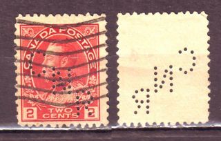 Canada (north America) - 2 Cent T44 Cnr Perfin Stamp Ef1506