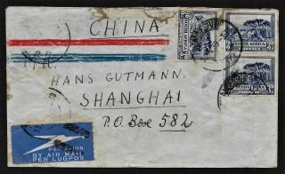 China Postal History - 1939 Envelope Sent From South Africa To China