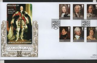 Gb 2011 Benhams Gold Fdc Kings & Queens House Of Hanover London Sw1 Pmk Stamps