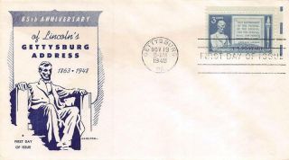 978 3c Gettysburg Address,  First Day Cover Cachet [d440081]