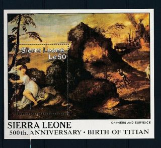 D277596 Paintings Art 500th Anniversary Birth Of Titian S/s Mnh Sierra Leone