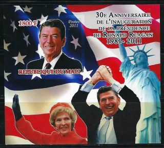 M1712 Nh 2011 Imperf Souvenir Sheet Of The Inauguration Of Ronald Reagan