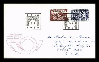 Dr Jim Stamps Norden Old Applied 19th Century Art Fdc Norway Scott 766 - 67 Cover