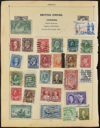 Canada/british Guiana Double Sided Album Page Of Stamps V8036