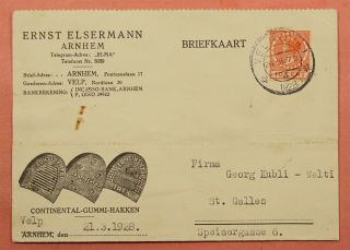 1928 Netherlands Continental Shoe Heels Advertising Postcard Velp To Switzerland