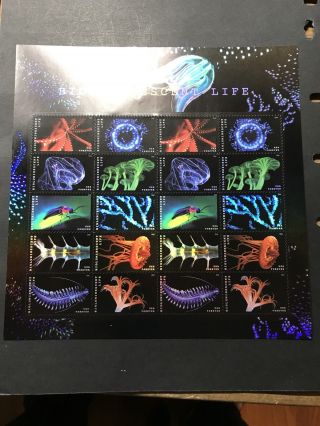 Us Bioluminescent Life Stamps Full Sheet (20 Stamps) 2018 Scott 5264 - 73