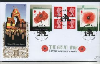 Gb 2018 Benhams Gold Fdc The Great War Booklet Sa London Sw1a Postmark Stamps