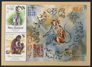 Zealand 2004 Chinese Year “year Of The Monkey” Mini Sheet Mnh