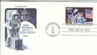 1994,  25th Anniv.  Apollo - 11 Moon Landing,  Artmaster,  Unaddressed,  Fdc (d10817)