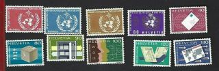 Switzerland Sc 8o10 - 13,  9o10 - 15 (1973 - 83) Incomplete Mnh
