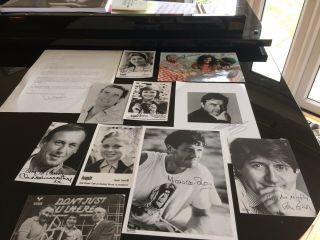 Job Lot Assorted Signed Photographs Distinguished Celebrities Of 1970s And 1980s