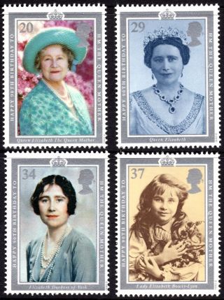Gb Mnh Stamp Set 1990 90th Birthday Of Queen Mother Sg 1507 - 1510 Umm