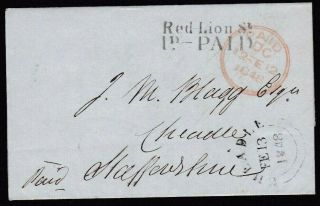 1848 Entire Letter " Red Lion St / 1d - Paid " To Cheadle,  Staffordshire