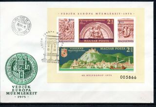 Hungary,  1975,  Scarce Imperforate S/s,  First Day Cover,  Look